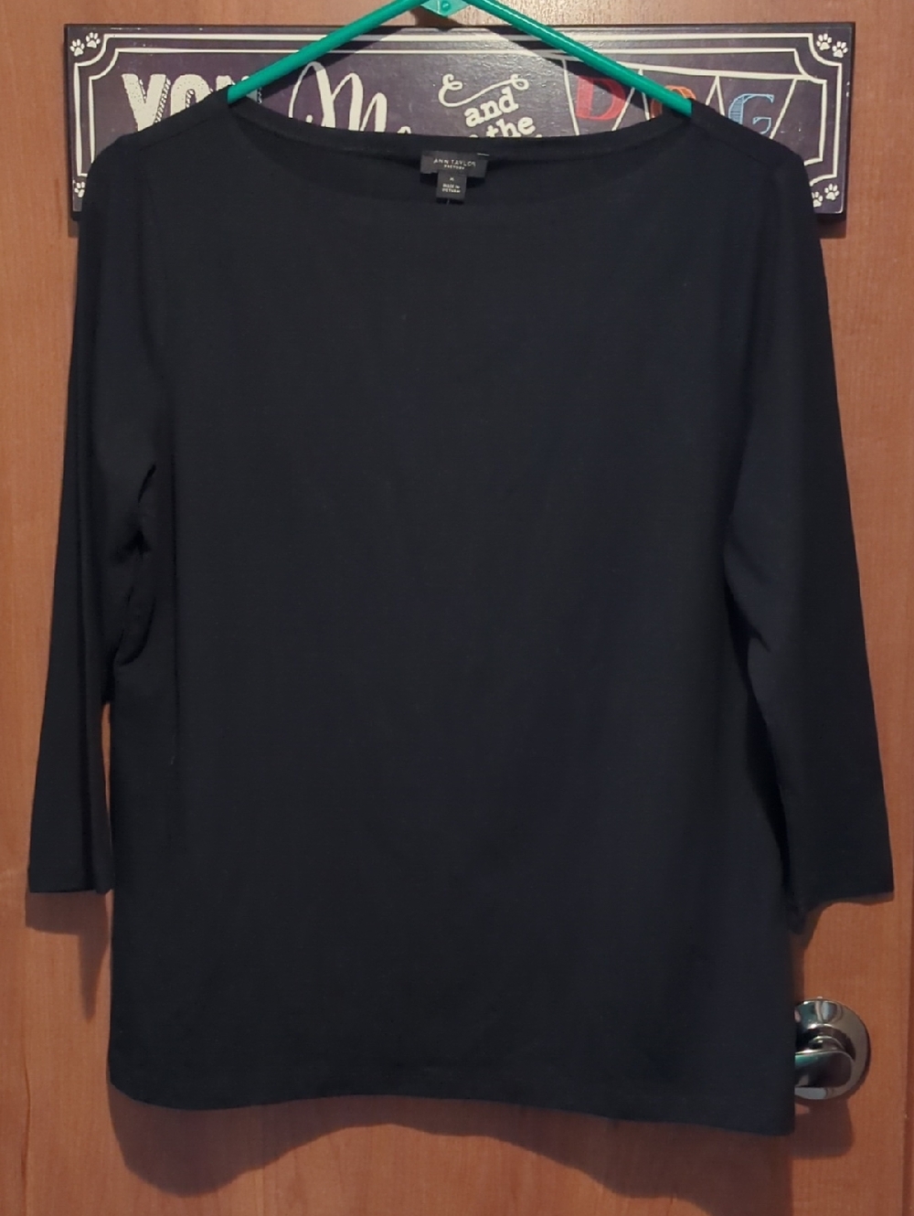 Ann Taylor Factory Black Long Sleeve Top M